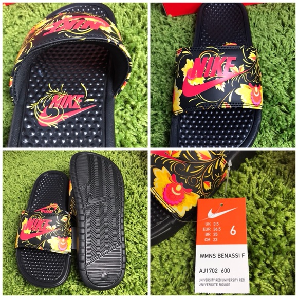 NWT Nike Benassi F University Red Black WMNS - Picture 8 of 8